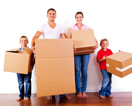 Professional packing materials prepared for a home move in West Hendon