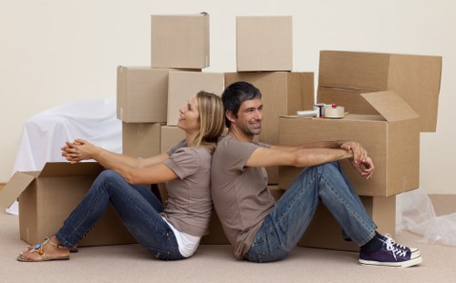 House removalists preparing a move in West Hendon