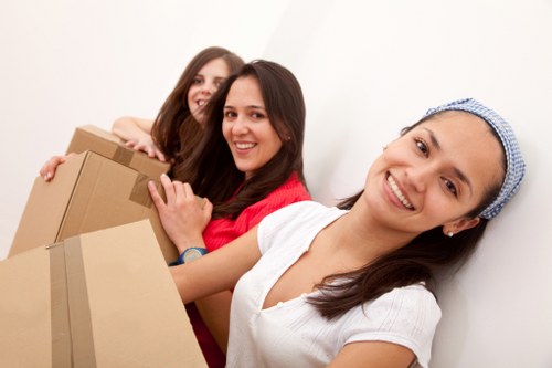 Packed boxes and furniture ready for a residential move