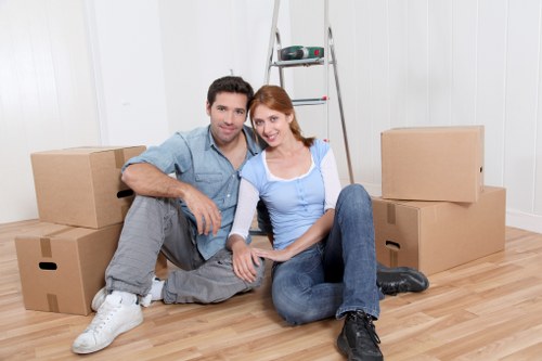 Office relocation items prepared for commercial removals in West Hendon