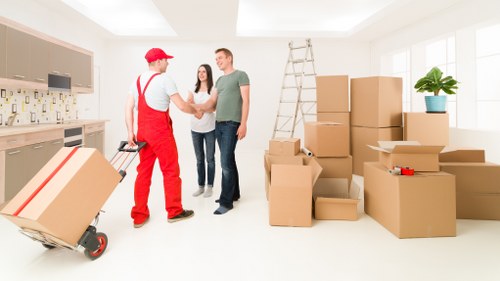 Commercial relocation items prepared for transport